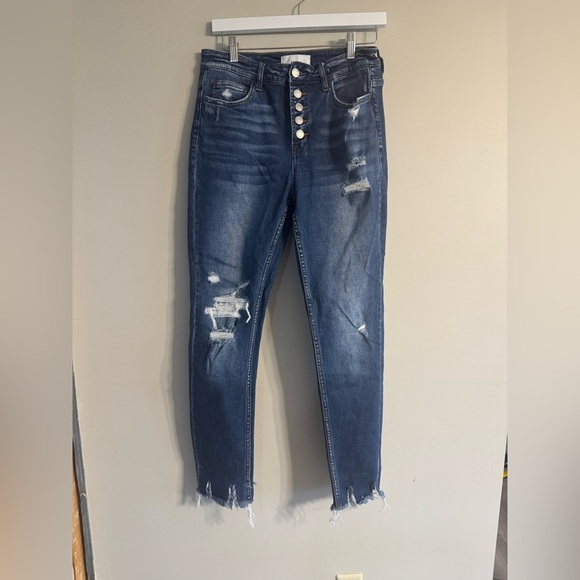 Vervet Blue Distressed Blue Jeans - Picture 1 of 6